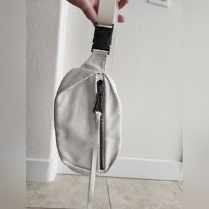 Aimee Kestenberg Cream Croc Leather Crossbody Bum Bag